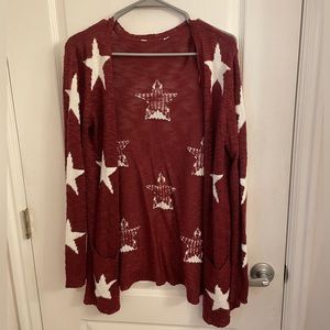 Open front star cardigan